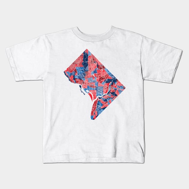 Washington DC Neighborhood Map Kids T-Shirt by polliadesign